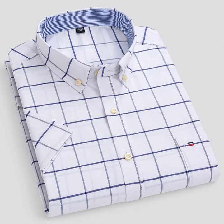Men's Short Sleeve Cotton Oxford Summer Shirt Montarello