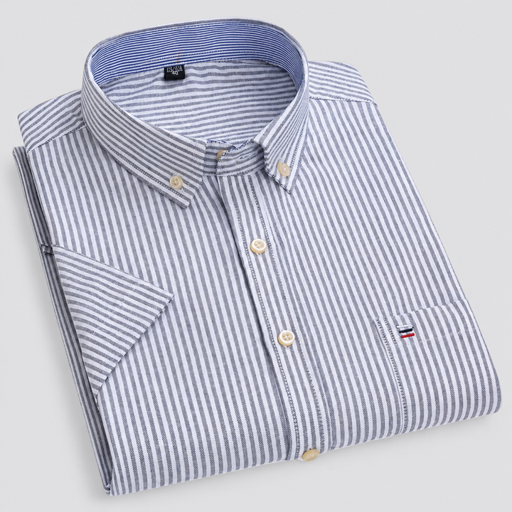 Men's Short Sleeve Cotton Oxford Summer Shirt Montarello