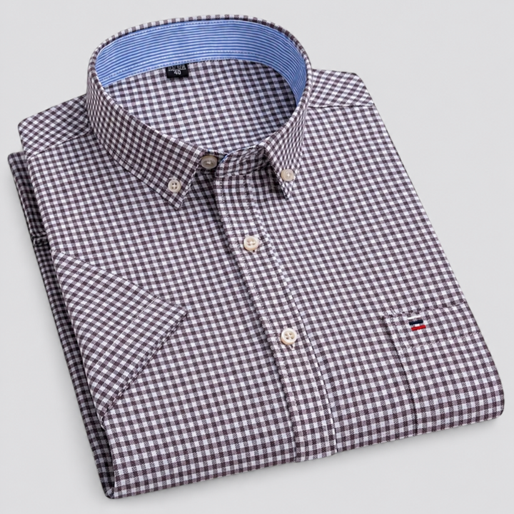 Men's Short Sleeve Cotton Oxford Summer Shirt Montarello