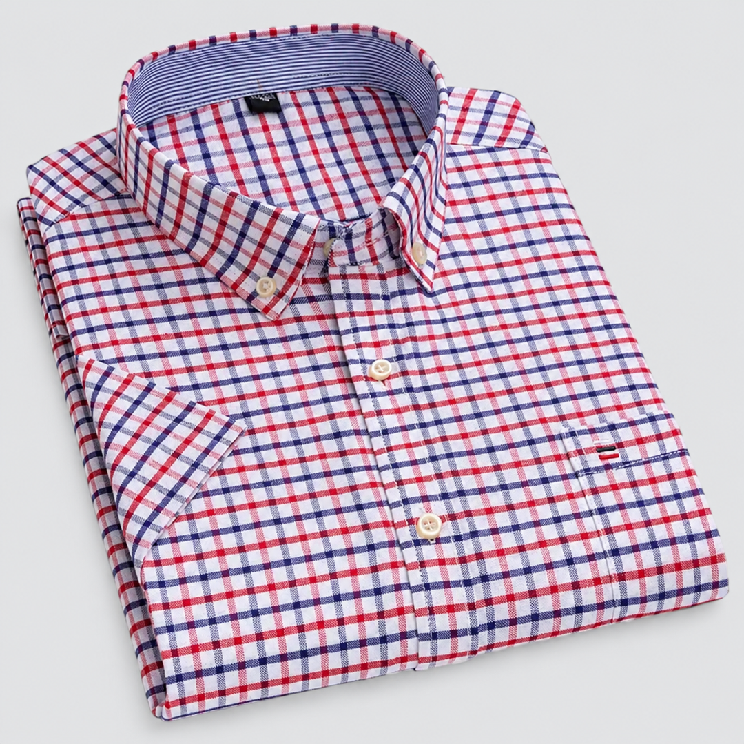 Men's Short Sleeve Cotton Oxford Summer Shirt Montarello