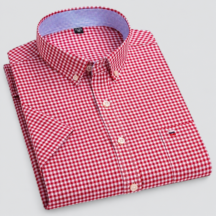 Men's Short Sleeve Cotton Oxford Summer Shirt Montarello