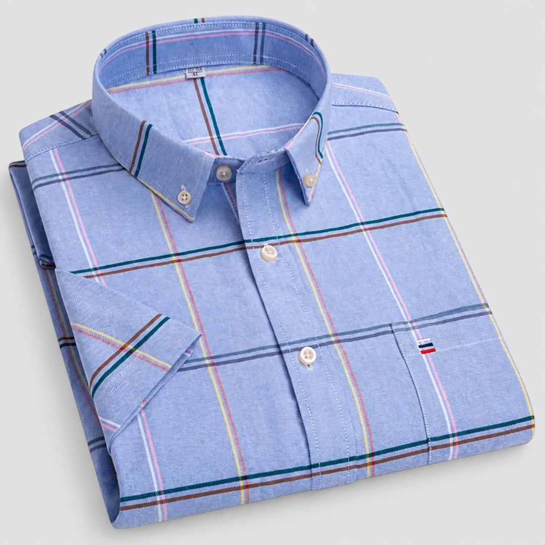 Men's Short Sleeve Cotton Oxford Summer Shirt Montarello