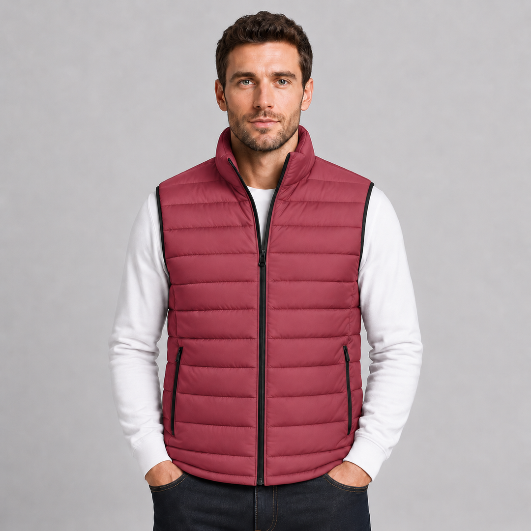 Lightweight Zip-Up High Collar Vest for Men Montarello