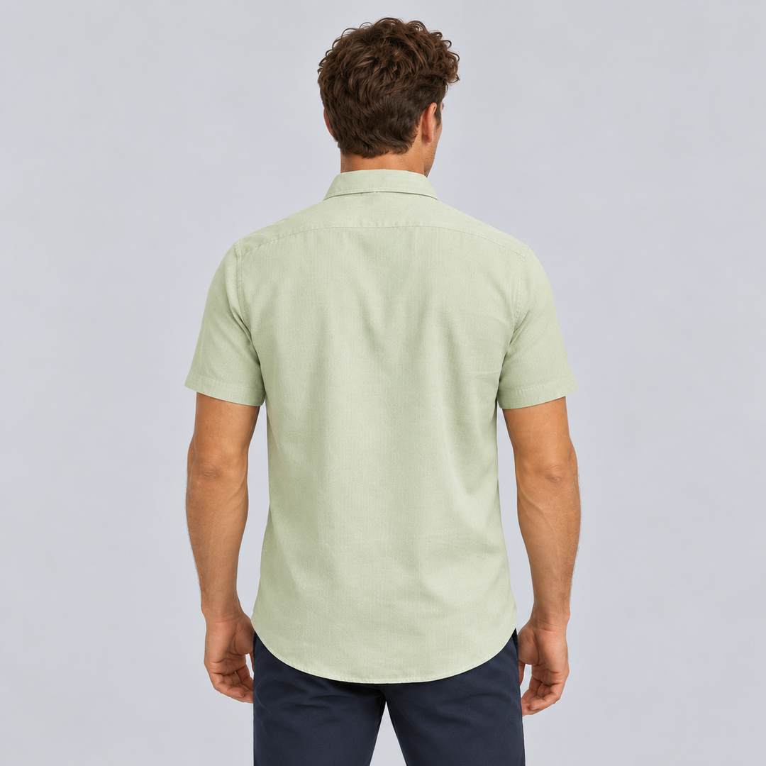 Fitted Short Sleeve Summer Shirt, Linen Look, for Men Montarello