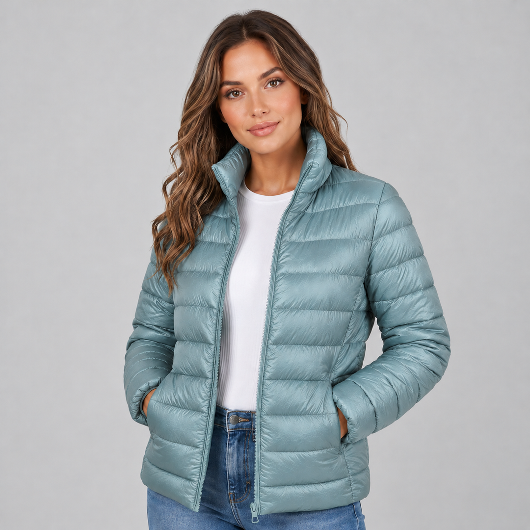 Montarello Women's Lightweight Puffer Jacket with Stand Collar