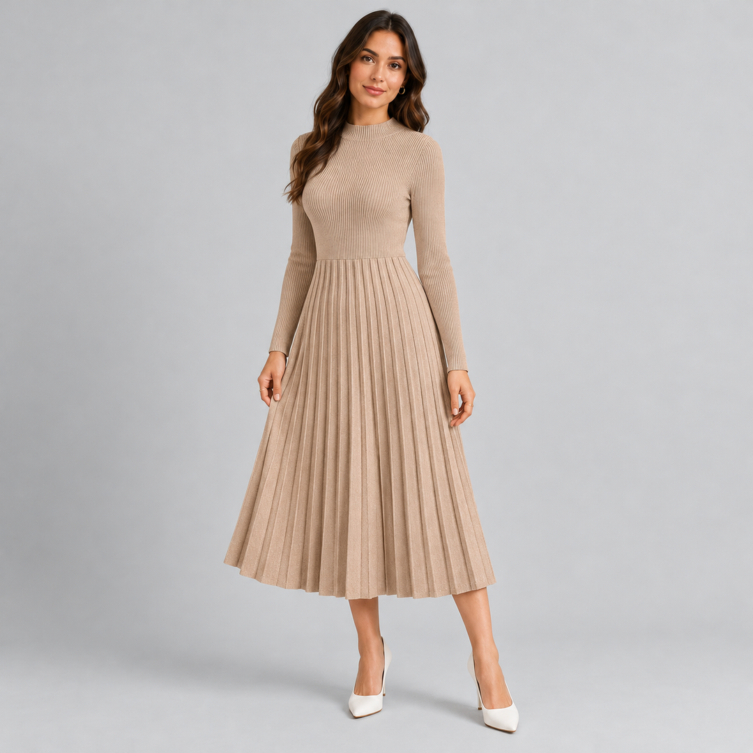 Montarello Midi Dress with Long Sleeves for Women