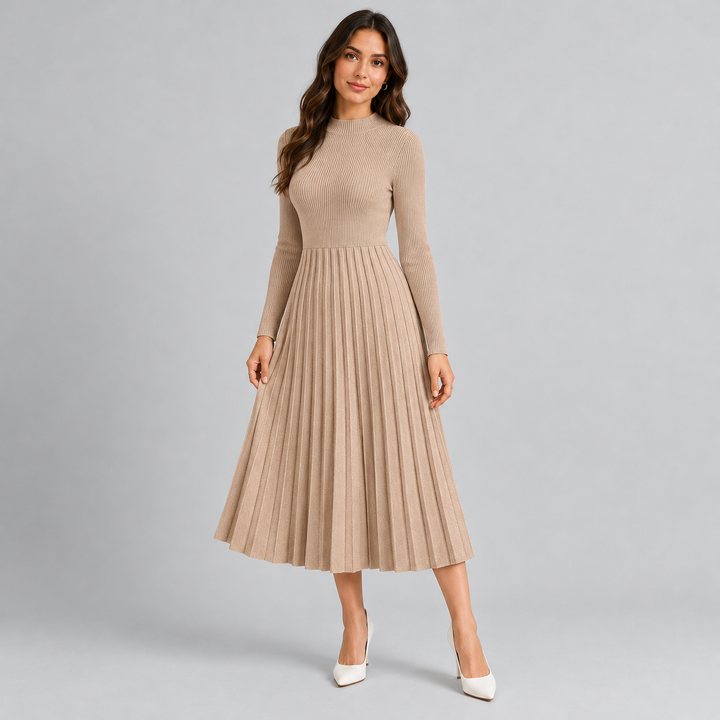 Montarello Midi Dress with Long Sleeves for Women