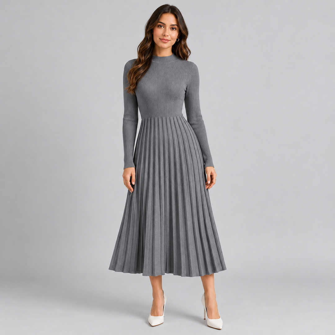 Montarello Midi Dress with Long Sleeves for Women
