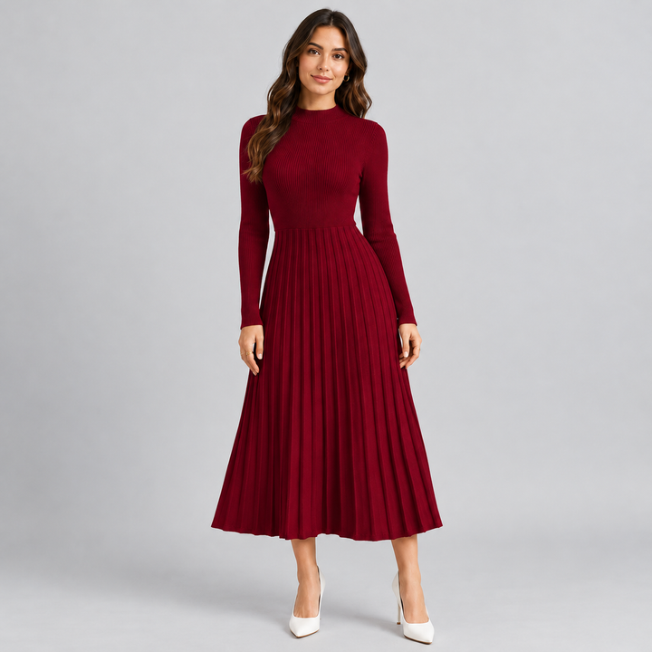 Montarello Midi Dress with Long Sleeves for Women