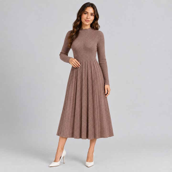 Montarello Midi Dress with Long Sleeves for Women