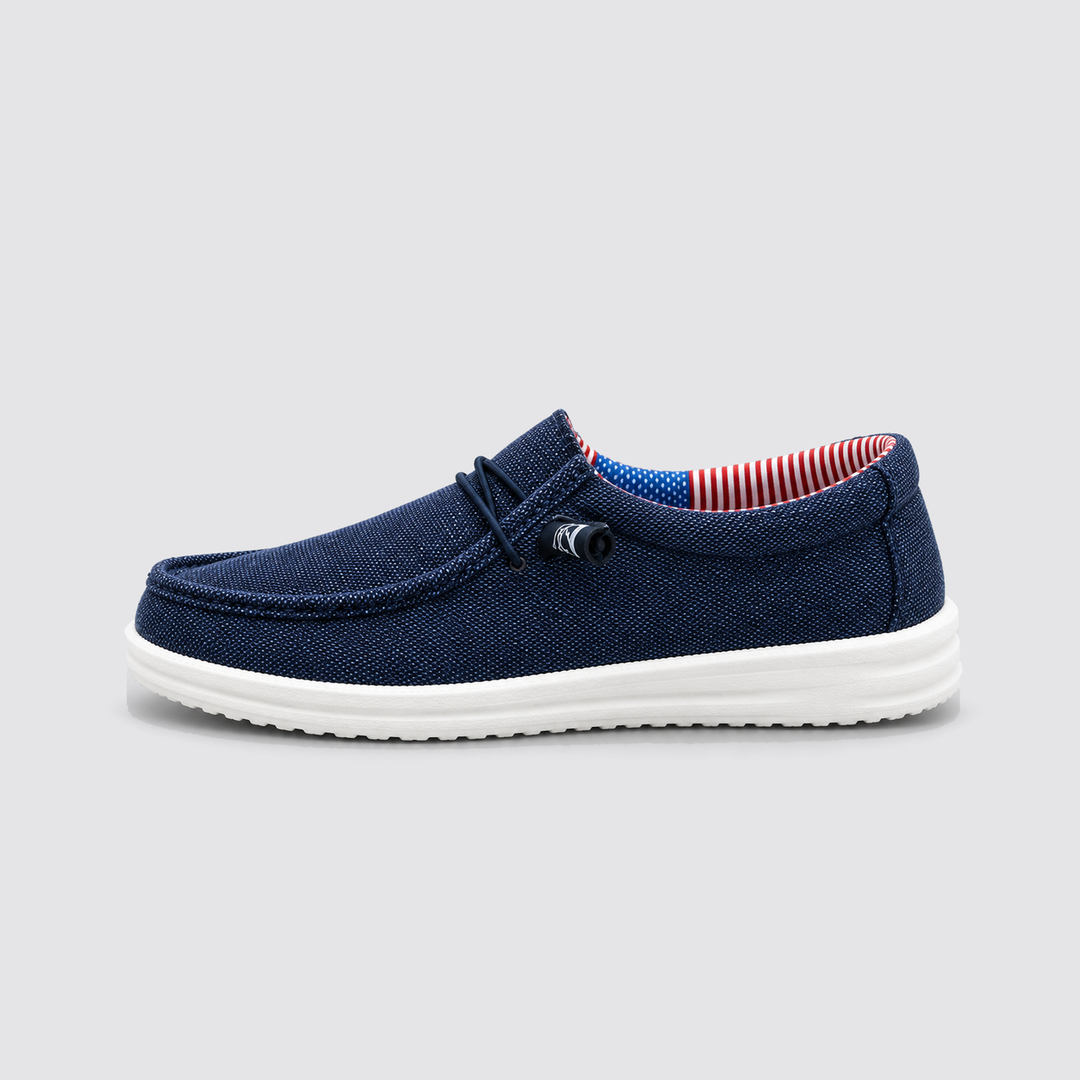 Men's Montarello Canvas Slip-On Loafers with Elastic Laces