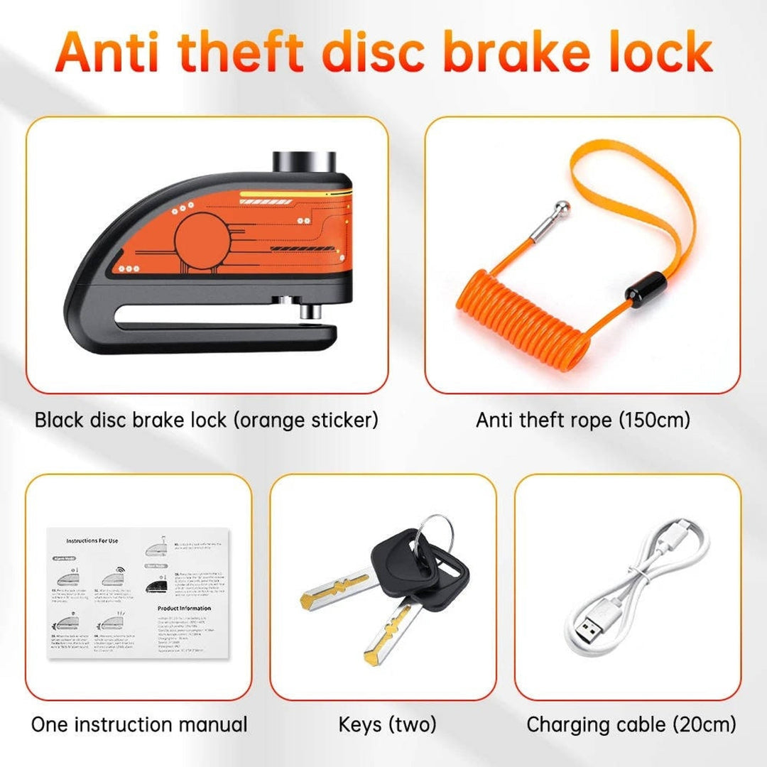 Motorcycle Disc Lock Alarm With 120dB Motion Sensor And Waterproof Body