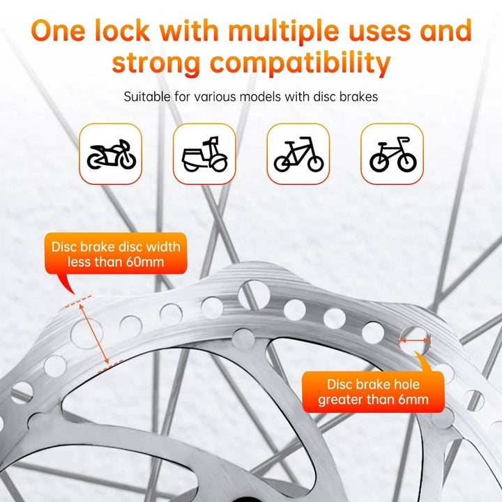 Motorcycle Disc Lock Alarm With 120dB Motion Sensor And Waterproof Body