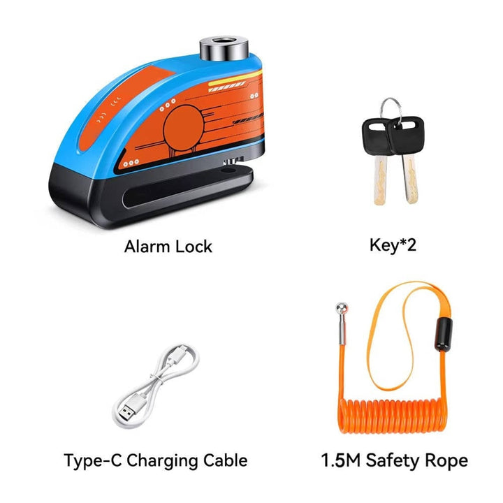 Motorcycle Disc Lock Alarm With 120dB Motion Sensor And Waterproof Body