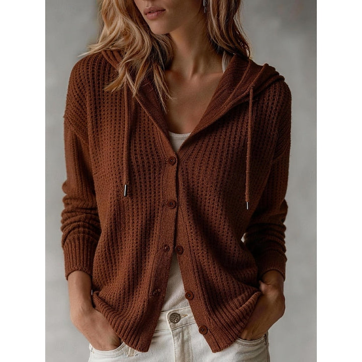 Priya - Elegant Openwork Hooded Cardigan