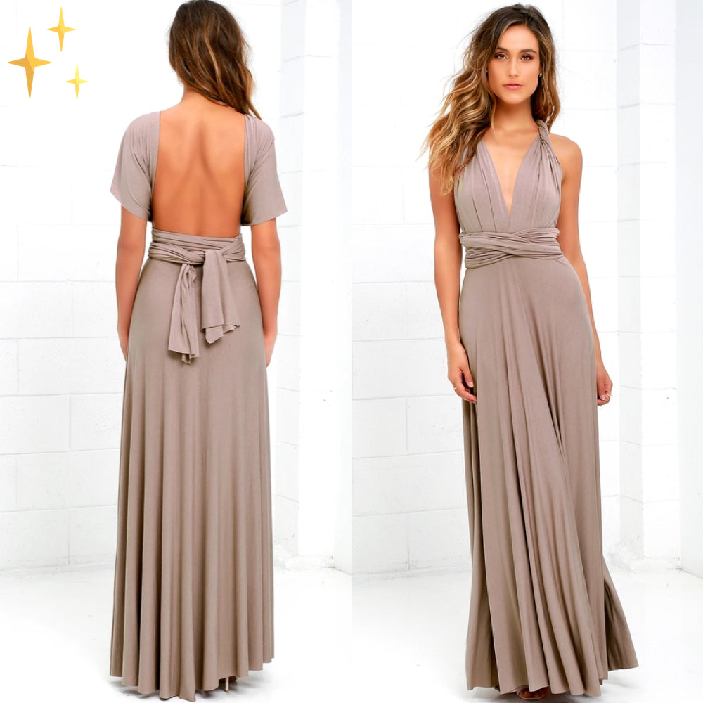 Virella | Long Cross-Front Dress with Halter Neck | Maxi