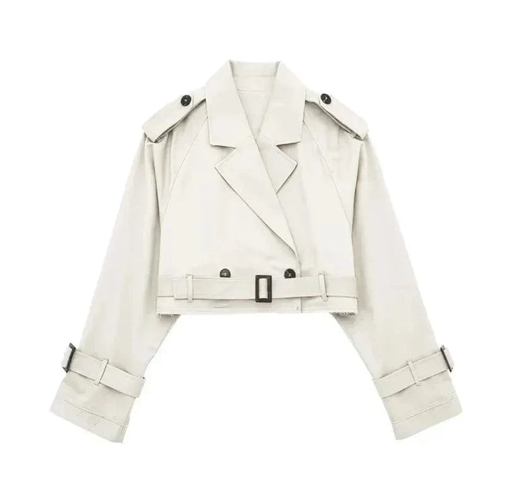 Elegant Short Trench Coat for Women – Modern and Short