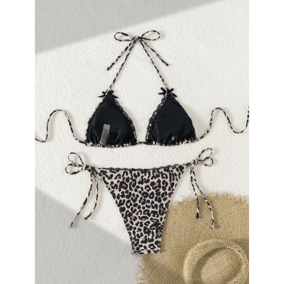 Midnight™ Safari Bikini by Emma & Rose Manhattan featuring a stylish printed bikini top and matching bottoms on a model.