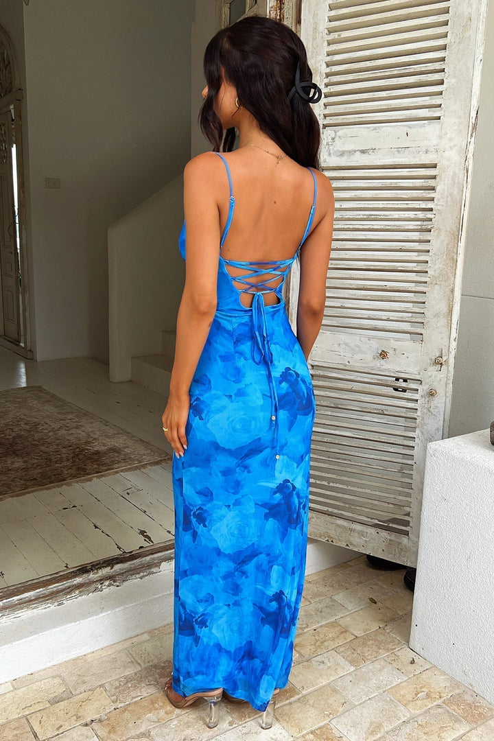 Women's Elegant Maxi Dress with Knot Detail