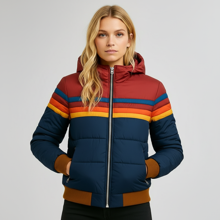 Eleanor Hooded Windbreaker Jacket with Sleek Finish for Women - Elena Harper