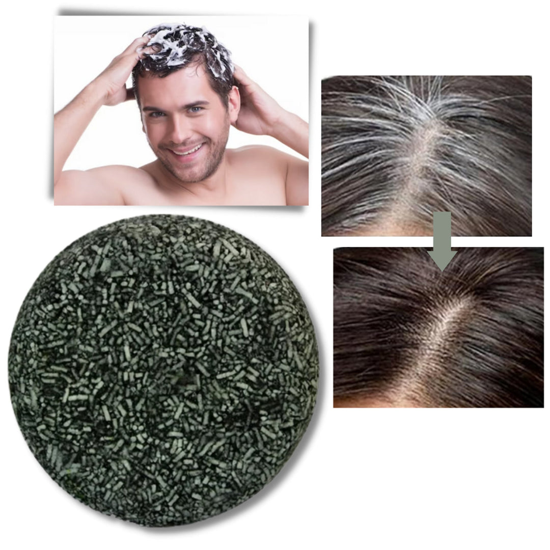 Natural Solid Shampoo Bar To Restore Colour To Grey Hair
