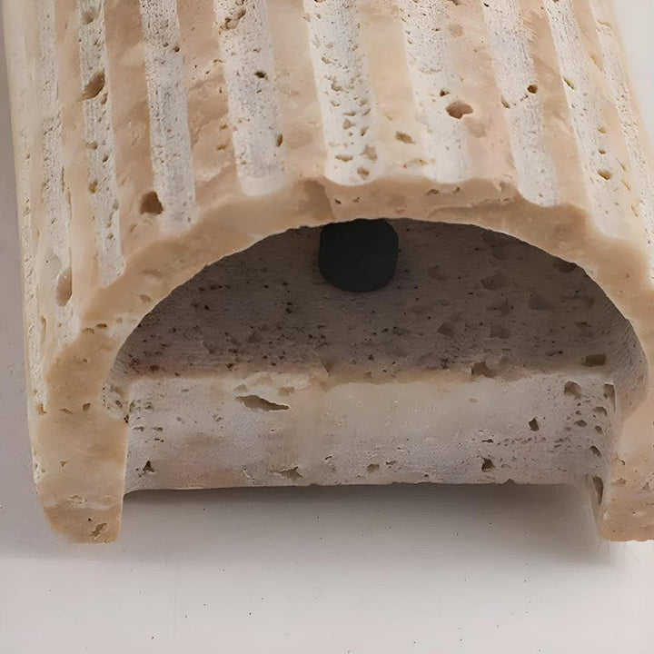 Natural Stone Cylinder Wall Sconce With Integrated LED Light