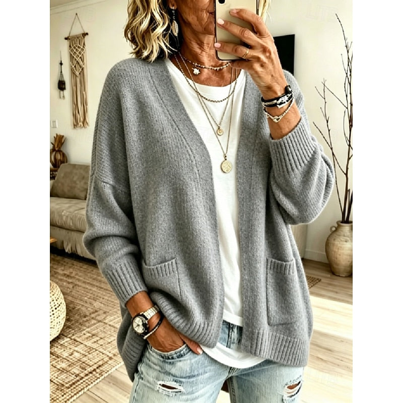 Florence - Elegant Oversized Cardigan with Pockets