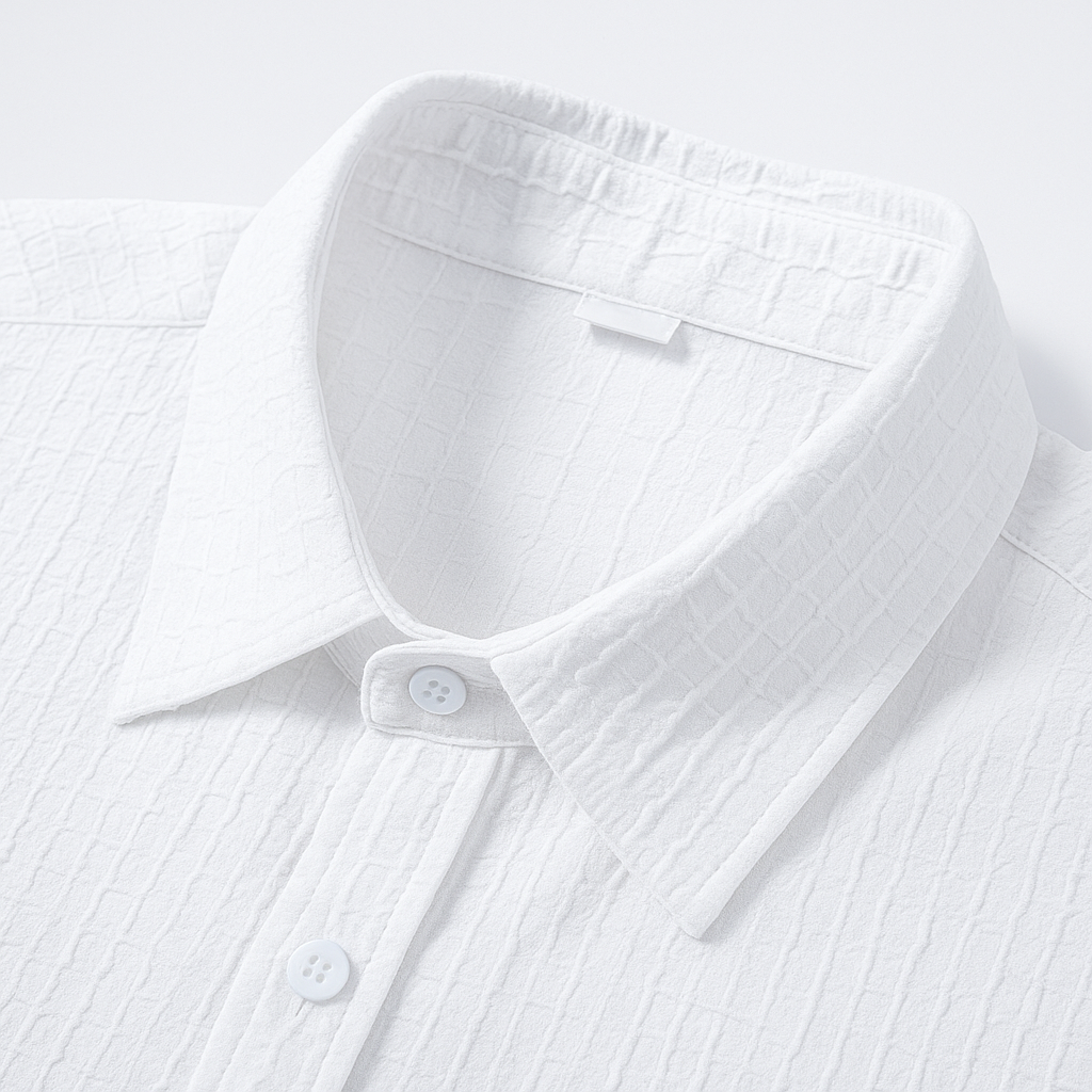 Harrington Oxford Men Summer Matching Set Textured Crinkle, view 3 - Elena Harper