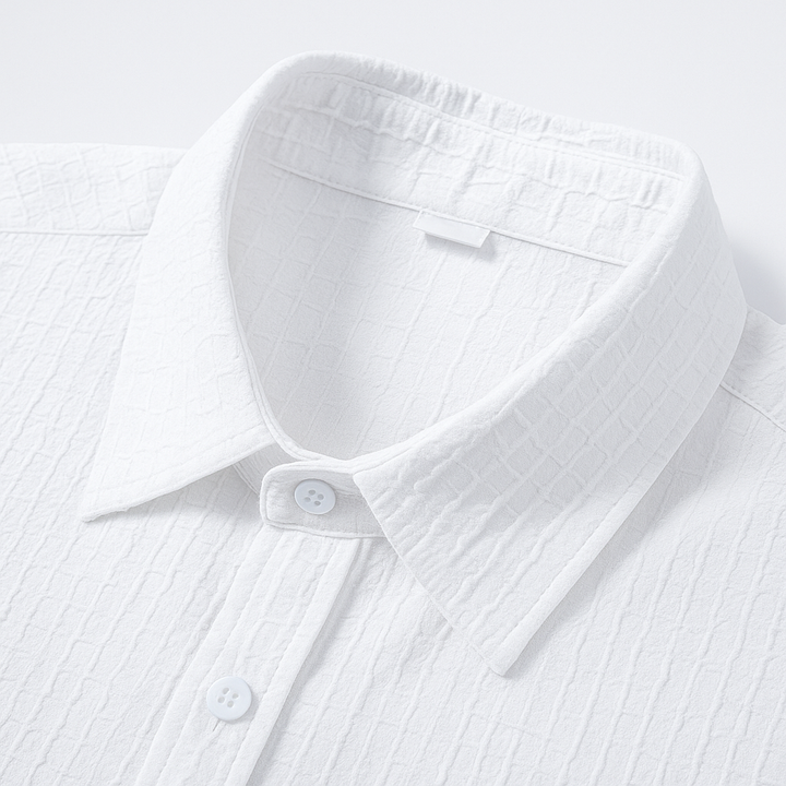 Harrington Oxford Men Summer Matching Set Textured Crinkle, view 3 - Elena Harper