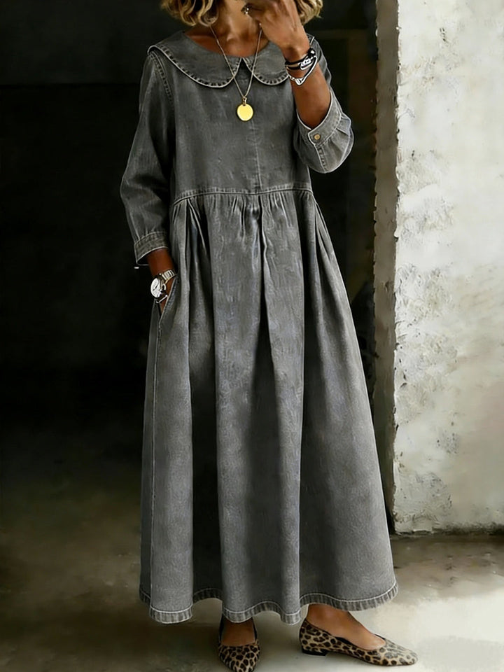 Dasol Jeans Dress with Long Sleeves, view 4 - Elena Harper