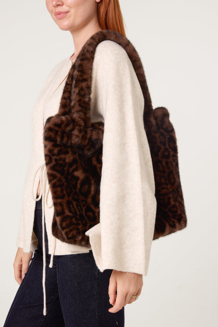 Ladies Tote Bag Leopard Print – Fuzzy Shopper