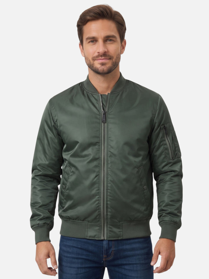 Men's Zip-Up Windproof Bomber Jacket - Elena Harper