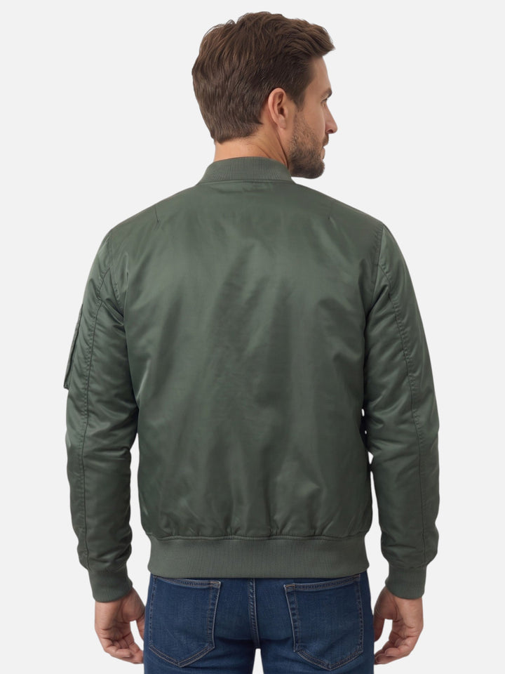 Men's Zip-Up Windproof Bomber Jacket, view 2 - Elena Harper