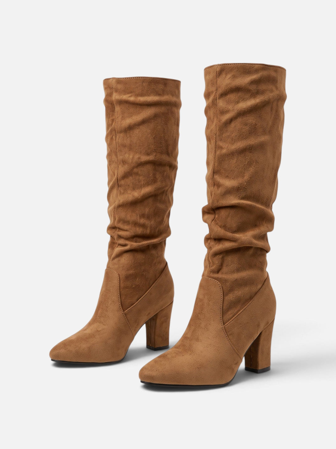 Women's Faux Suede Slouchy Block Heel Boots - Elena Harper