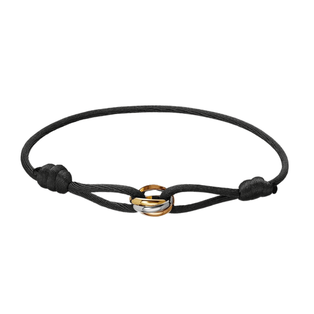 Emma & Rose Manhattan Ryan™ Golden Trifecta Bracelet featuring three interconnected gold charms on a delicate chain.