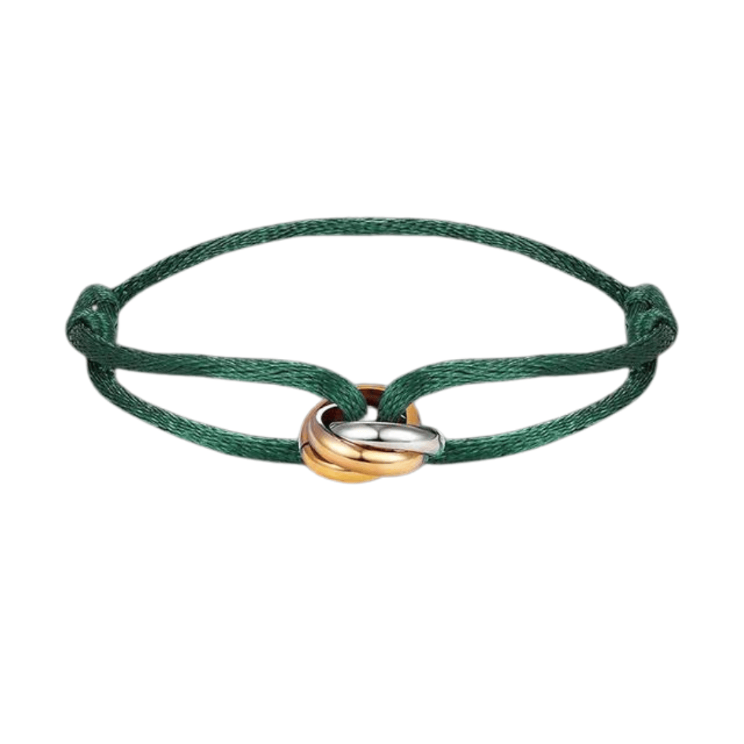 Emma & Rose Manhattan Ryan™ Golden Trifecta Bracelet with intricate chain and trio of gold charms on a delicate bracelet chain