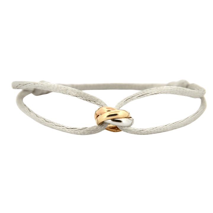 Emma & Rose Manhattan Ryan Golden Trifecta Bracelet with layered gold chains and elegant design on a white background.