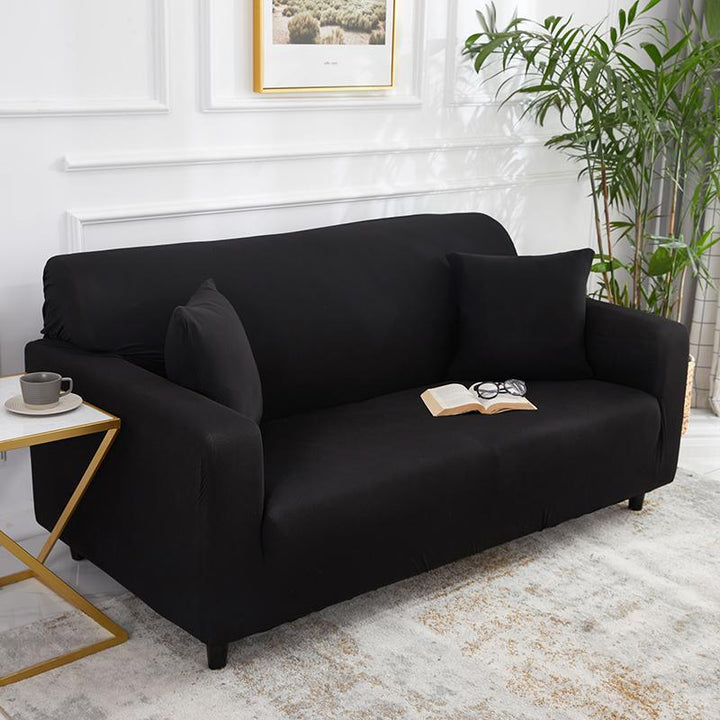 Noir Stretchable Solid Colour Sofa Cover for All Genders
