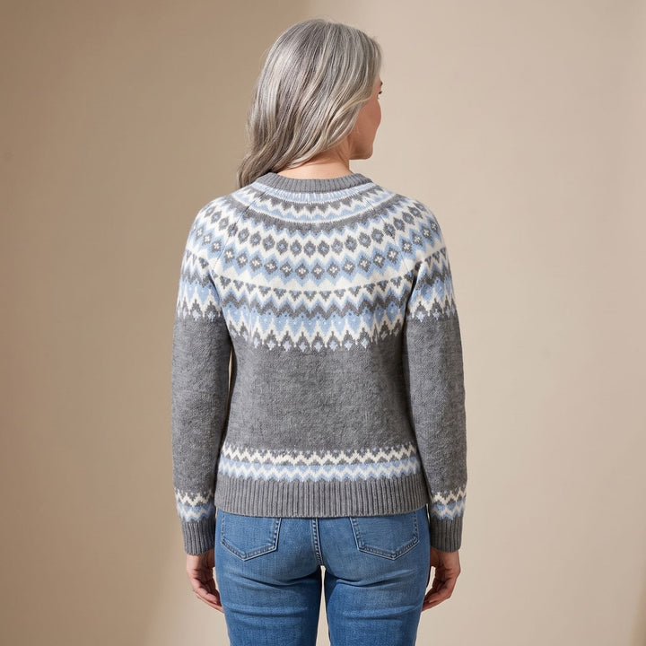 Fleur | Nordic Sweater Women Knitted Fair Isle Crewneck Pullover