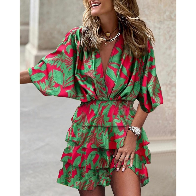 Midi Floral Dress Timeless Elegance - Elena Harper
