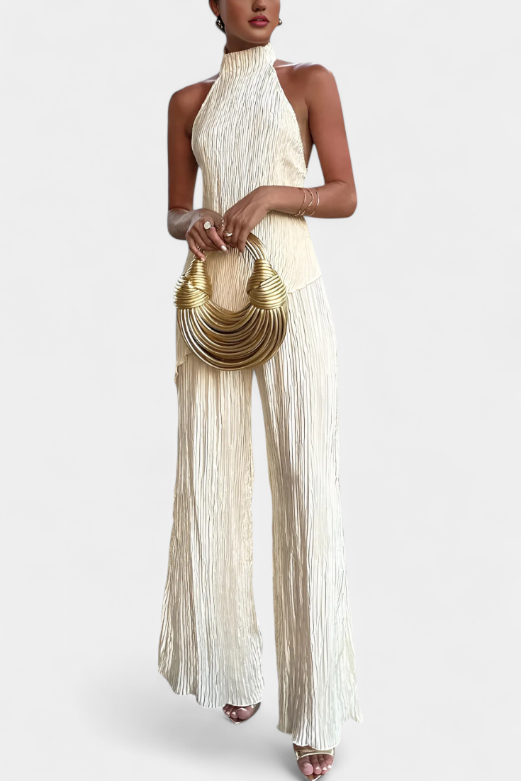 Lucindra Asymmetrical Pleated Top and Pants - Elena Harper