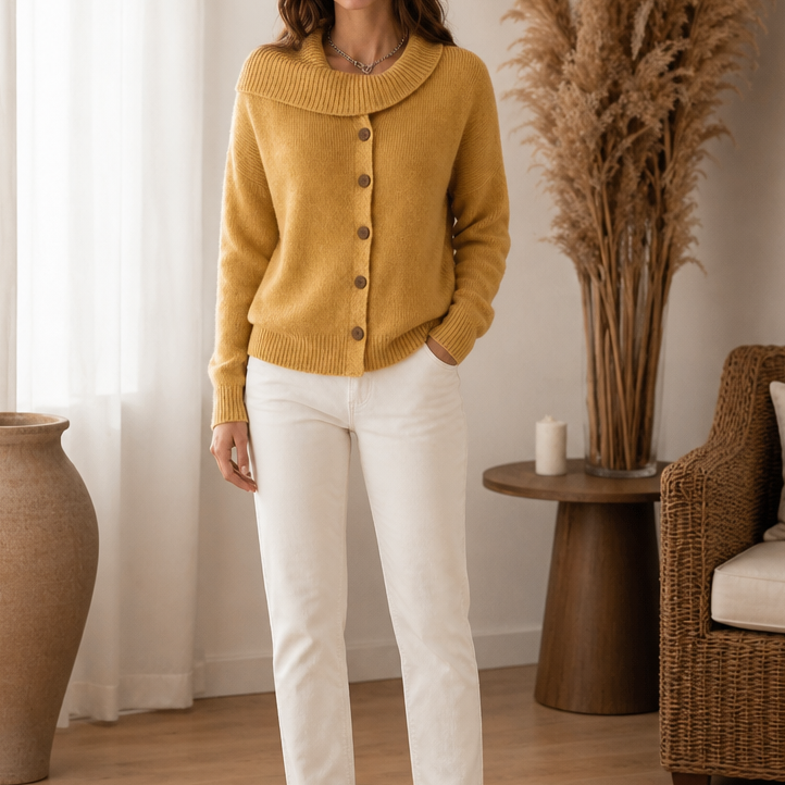 Draperie Oversized Waterfall Collar Knit Cardigan - Elena Harper