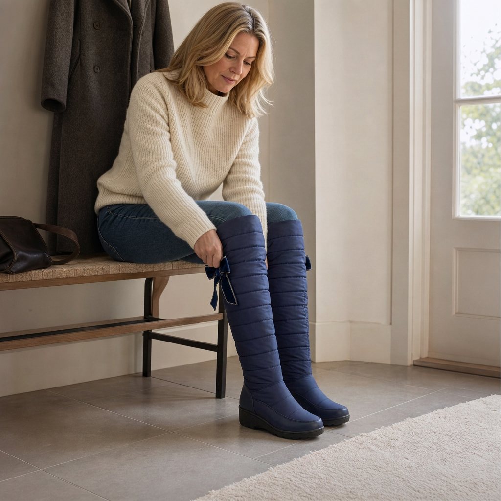 Duvella Quilted Puffer-Style Tall Winter Boots - Elena Harper
