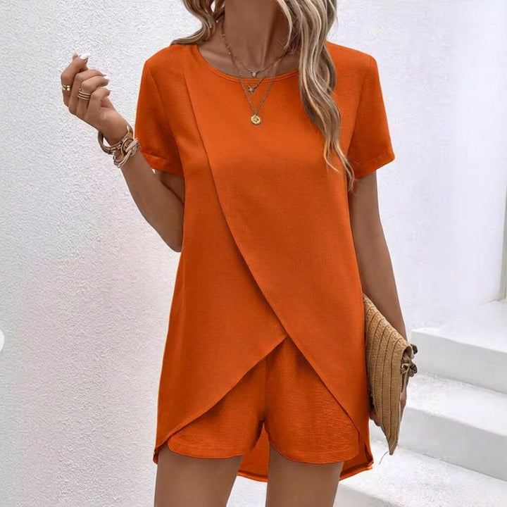 Two-Piece Set with Short Sleeves for Women