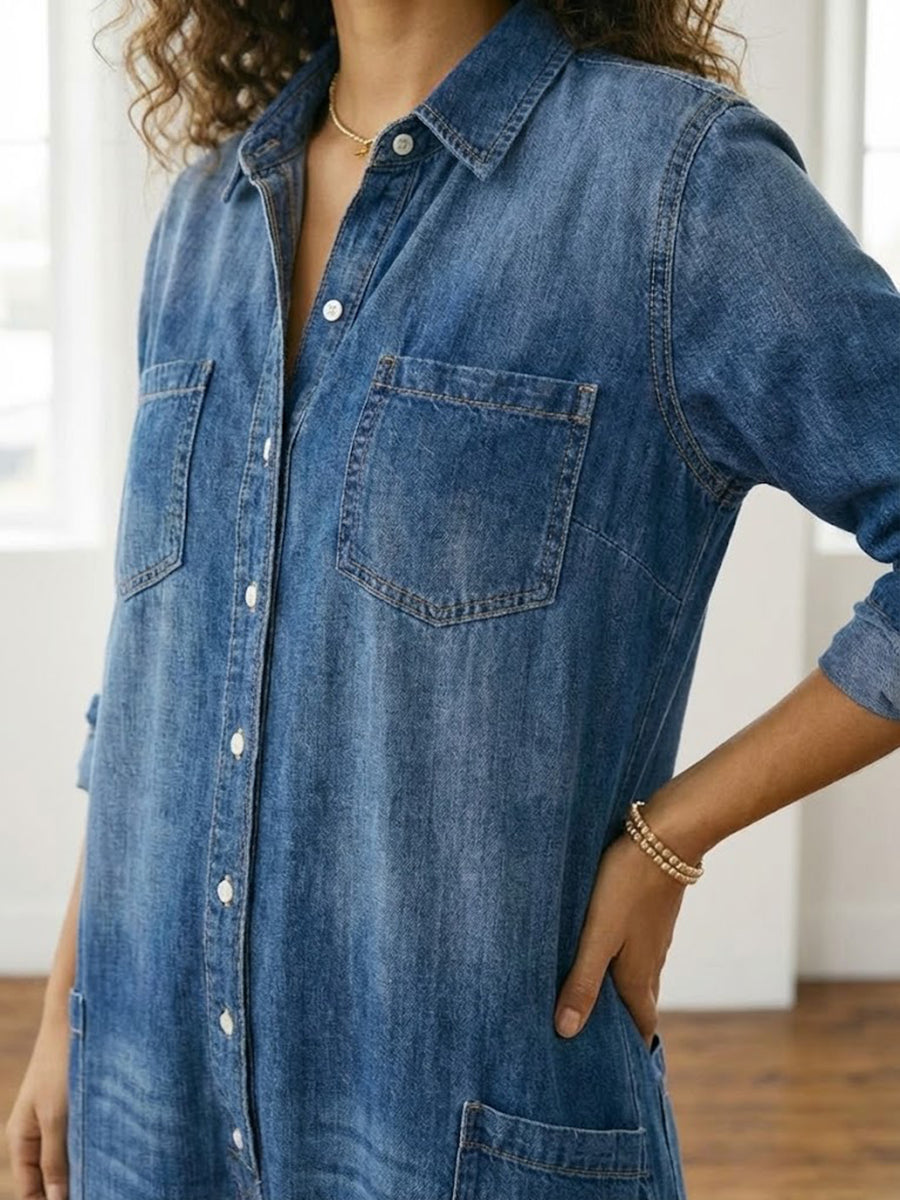 Diana | Vintage jumpsuit in soft washed denim cotton
