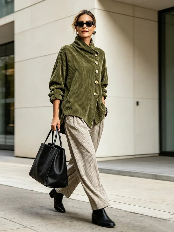 Bianca™ | Corduroy Tunic with High Collar