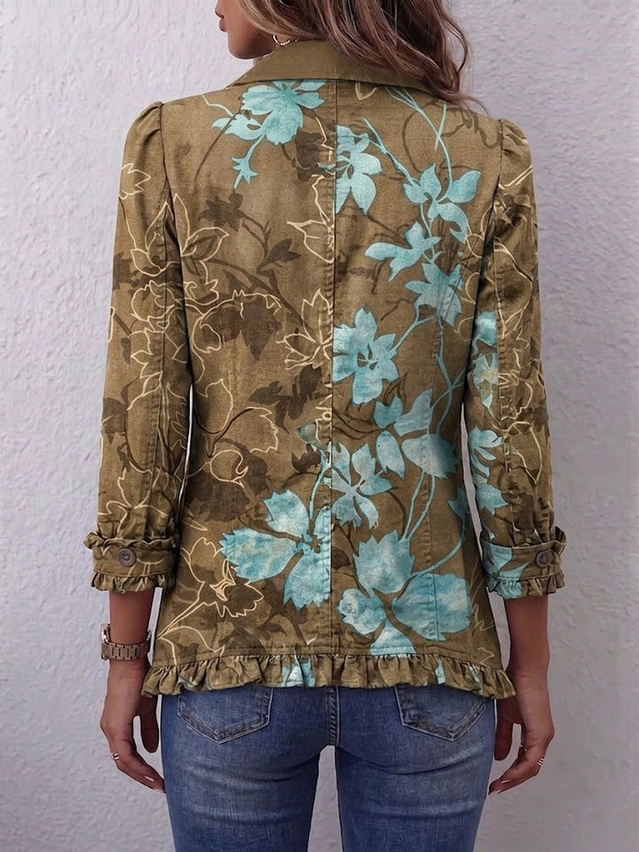 Health | Gradient Floral Jacket with Ruffles