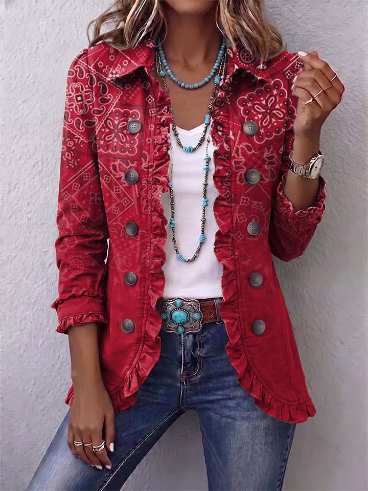 Clotilde | Ombre Cashmere Jacket with Ruffles