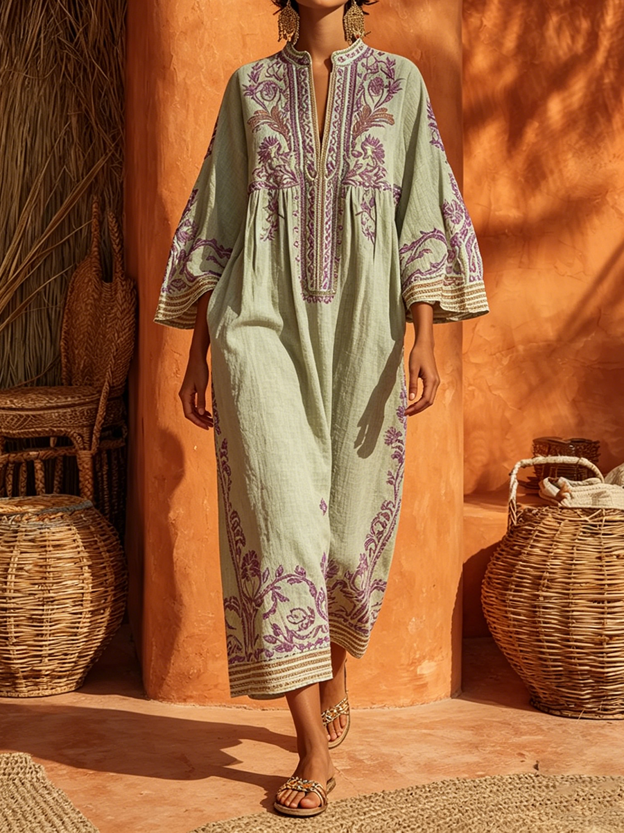 Celestina Boho Dress with Mediterranean Charm - Elena Harper