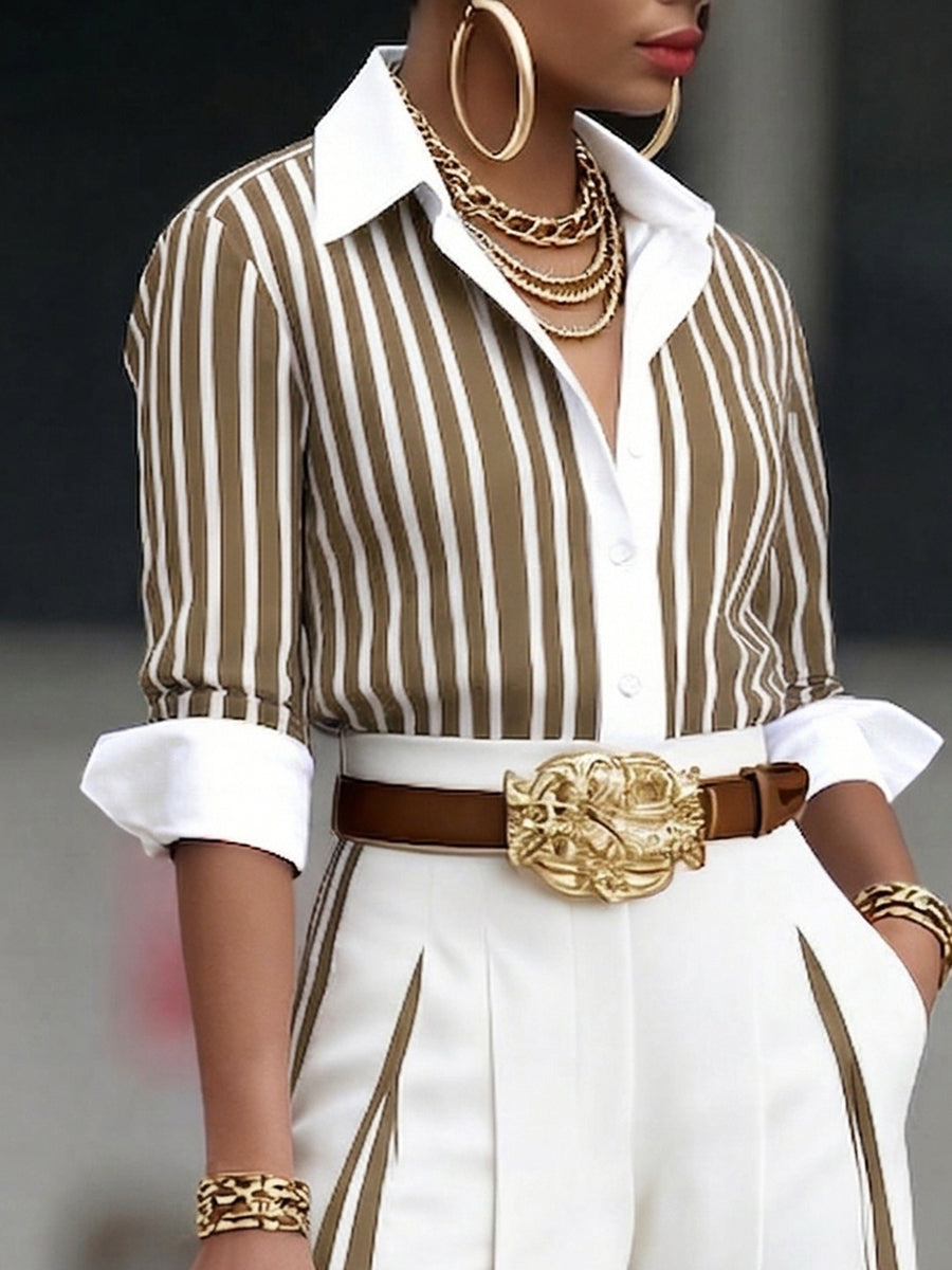 Emma & Rose Cape Town shirt and trouser set featuring a stylish, coordinated outfit with a fitted shirt and matching trousers.